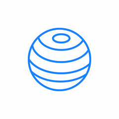blue striped planet icon sign vector