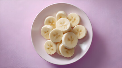 Sliced banana pieces in a bowl offer a healthy and convenient snack, perfect for a quick energy boost.