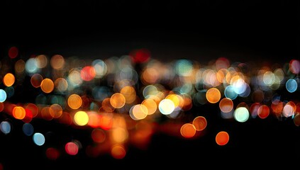 City lights bokeh at night