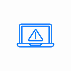 laptop warning alert icon sign vector