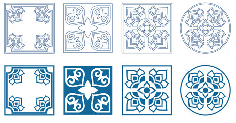 한국 전통 문양, 사각형 Korean traditional patterns squares, various old traditional designs