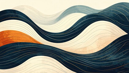 Abstract Wave Patterns With Color Gradient Background