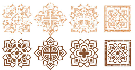한국 전통 문양, 사각형 Korean traditional patterns squares, various old traditional designs