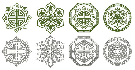 한국 전통 문양, 육각형, Korean traditional patterns, hexagons, various old traditional designs