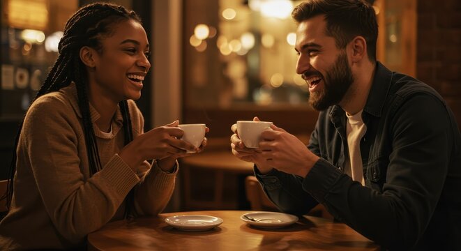 friends having coffee in a cozy caf&eacute;