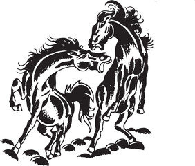 vector image of an horses