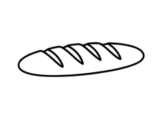 Loaf of Bread Outline Graphic on White Background