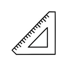 Minimalist Black and White Right Angle Ruler Measuring Tool Graphic