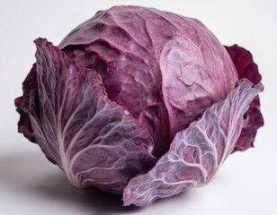 Obraz premium Vibrant purple cabbage showcases rich texture, deep natural colors. This fresh vegetable is a wholesome, raw food ingredient. Healthy eating, diet food, vegan, vegetarian choice for culinary arts.