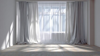Empty room with window and drapes