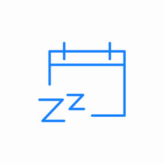 calendar sleep schedule planning reminder icon sign vector