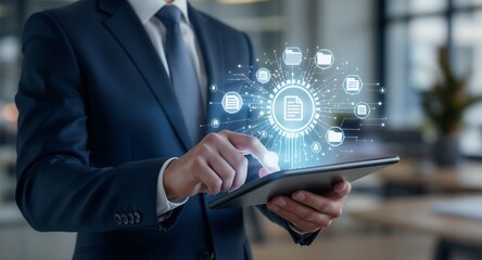 Digital Document Management on Tablet Business Technology  Data Network Interface for Informa