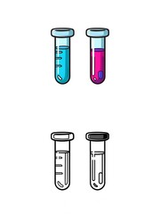 Colorful Test Tubes: Science Experiment Illustration