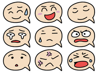 手描き風吹き出しポップイラストセット　丸型その3（Affinity Designer版）