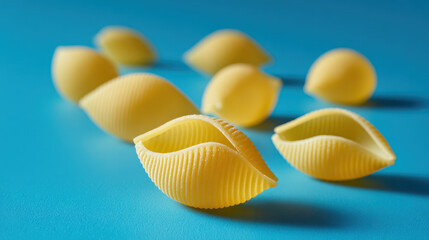 Delightful close up showcases shell pasta, their delicate curves promising delicious meal culinary adventure is about to begin