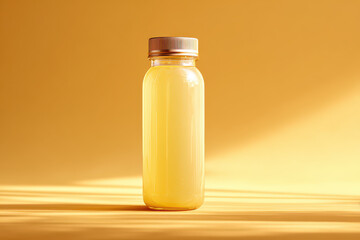 Honeyed tone drink is on table, bottle look so refreshing and delicious, it can boost your energy for whole day with natural ingredient