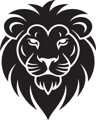 Fototapeta premium Striking black and white lion head illustration representing strength courage and royalty