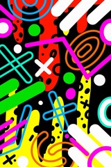 pop art background, abstract background with unique patterns and bright colors