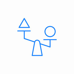 scales triangle circle icon sign vector