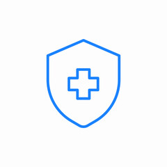 Obraz premium shield medical protection healthcare medical security icon sign vector