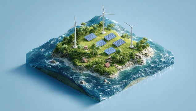 Sustainable island energy wind & solar power (1)