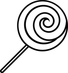 candy swirl lollipop icon on transparent background