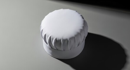 Classic White Chef Hat on Gray Background