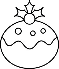 christmas pudding icon on transparent background