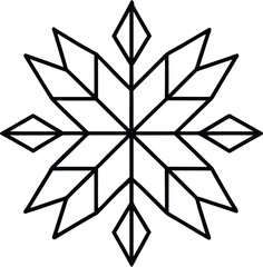 crystal snowflake icon on transparent background