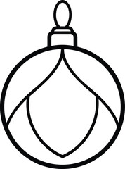 frosted glass ornament icon on transparent background