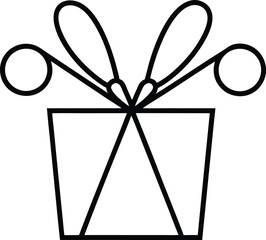 gift wrapping scissors icon on transparent background