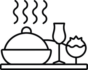 holiday dinner icon on transparent background