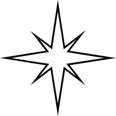 north star icon on transparent background