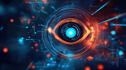 Obraz premium High-Tech Eye Illustration: Abstract Data Visualization and Futuristic Theme