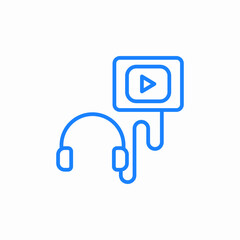audio visual learning icon sign vector