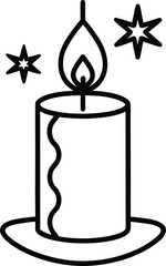 winter candle centerpiece icon on transparent background