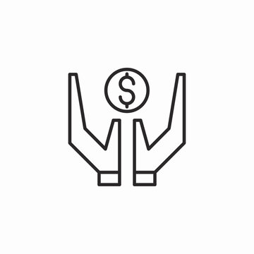 receiving money icon sign vector