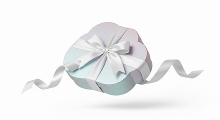 Naklejka premium silver ribbon bow