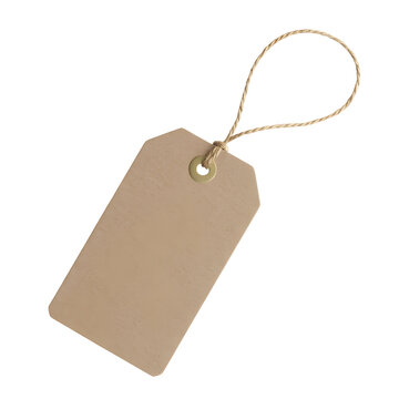 Blank kraft paper tag with twine loop ready for your custom message, branding or price