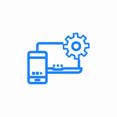 device synchronization mobile app settings icon sign vector