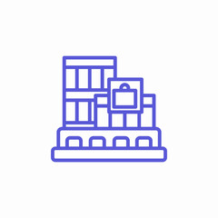 luggage storage baggage compartment icon sign vector