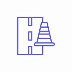 oadwork traffic restriction icon sign vector