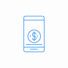 smartphone dollar online payments finance apps icon sign vector