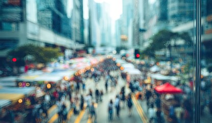 Blurred urban street scene