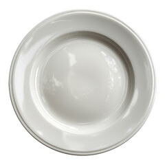 White dinnerware round plate ceramic dish kitchen utensil tableware food isolated on transprint background