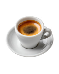 Fototapeta premium Espresso coffee in white cup on saucer