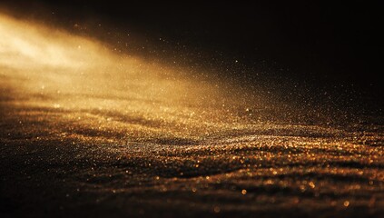 Golden light illuminating a textured surface