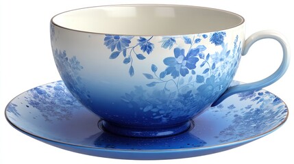 Floral teacup and saucer