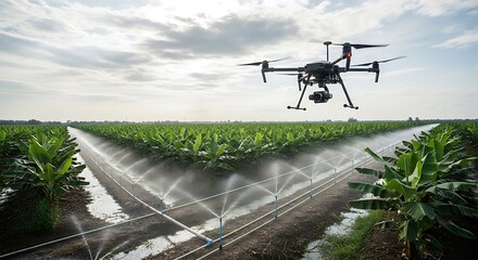 Drone Surveillance Over Irrigated Banana Plantation