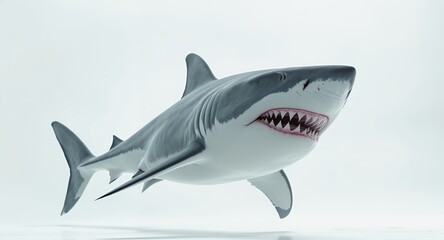 Fototapeta premium Large predatory fish with sharp teeth on a white background
